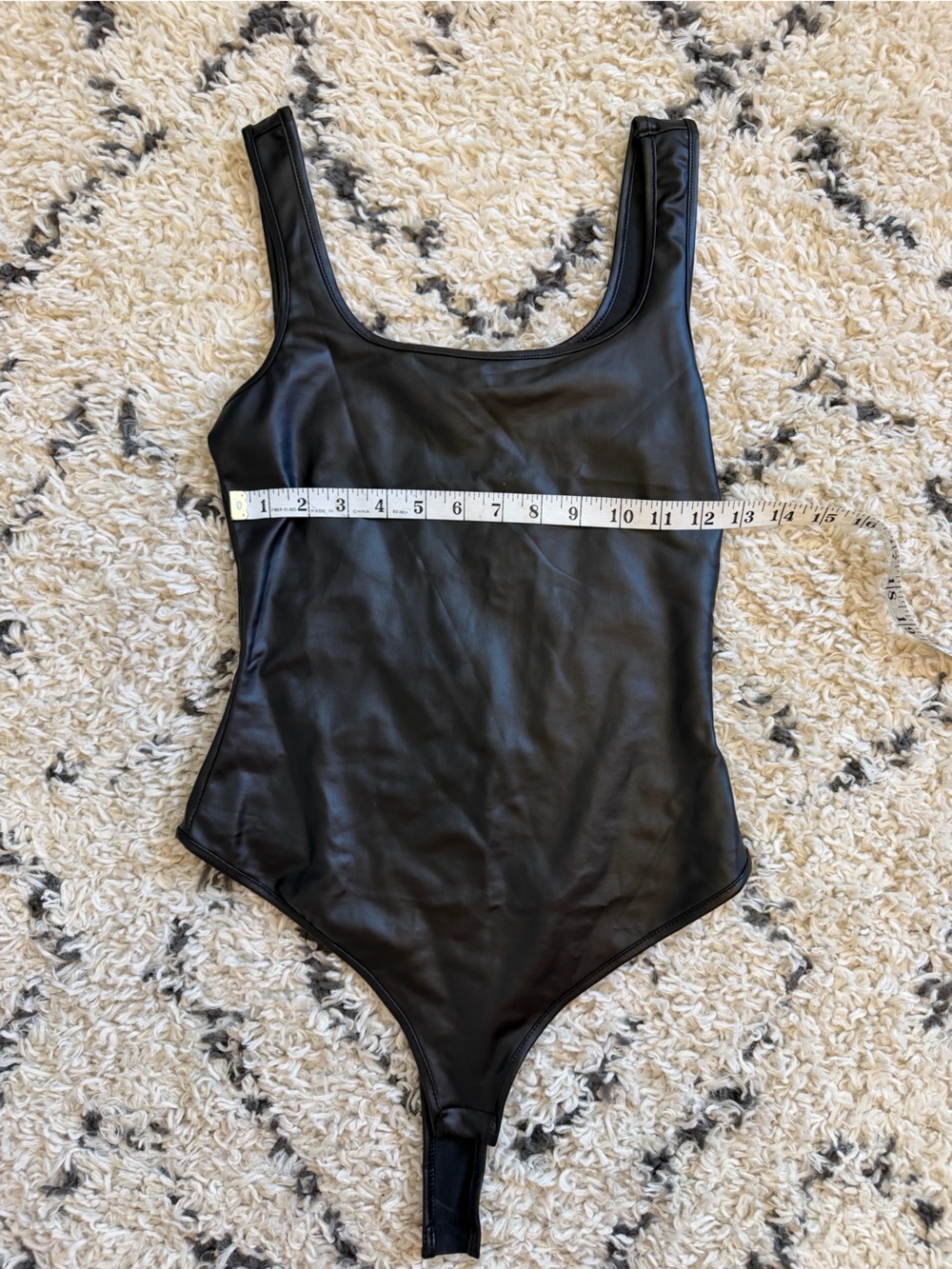 iris Black Faux Leather Bodysuit Woman Size S